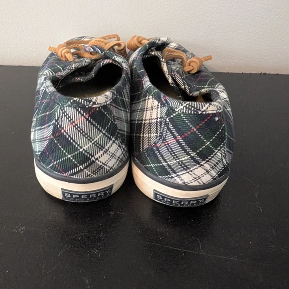 Sperry Top Sider Shoes Seacoast Canvas Sneaker Tartan Plaid Size 8.5 - Picture 5 of 7